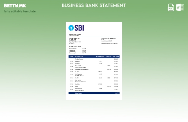 Модерен стил на организацијата SBH што го проверува изводот на сметката Шаблон з